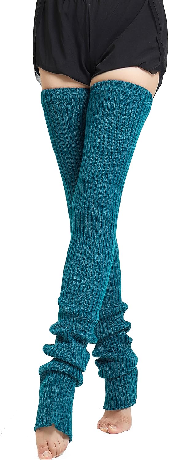 Henwarry 27 or 34 Inch Length Leg Warmers Knit Over the Knee Extra Long Winter Soft Thick Thigh High Footless Socks for Women