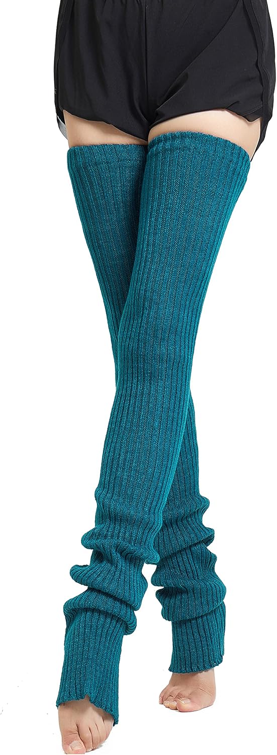 Henwarry 27 or 34 Inch Length Leg Warmers Knit Over the Knee Extra Long Winter Soft Thick Thigh High Footless Socks for Women at  Women’s Clothing store