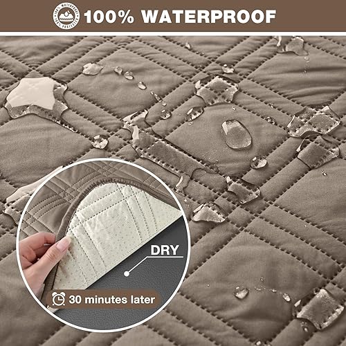 Miniatura 64 de TAOCOCO Funda para silla reclinable 100% impermeable, fundas antideslizantes para silla reclinable con bolsillo, protector de muebles lavable