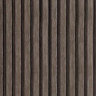 Yun-aeon Natural Wood Peel and Stick Wallpaper Wood Slats - 17.3"x 160" Dark Brown Self-Adhesive Waterproof Vinyl Removable Wall Paper for Wall Decor Bedroom