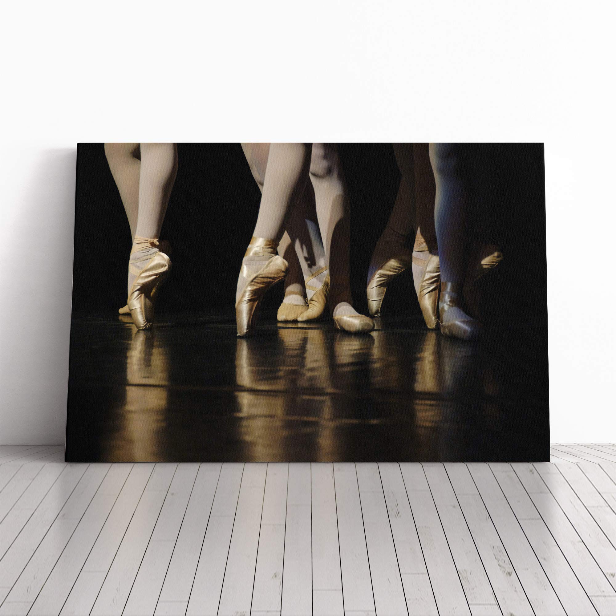 The Ballet Dancers (1) Canvas Print | Gallery Wrapped 30mm Frame Wall Art | 24x16 inches | Ready to Hang | Modern Picture | Living Room Bedroom Lounge Office