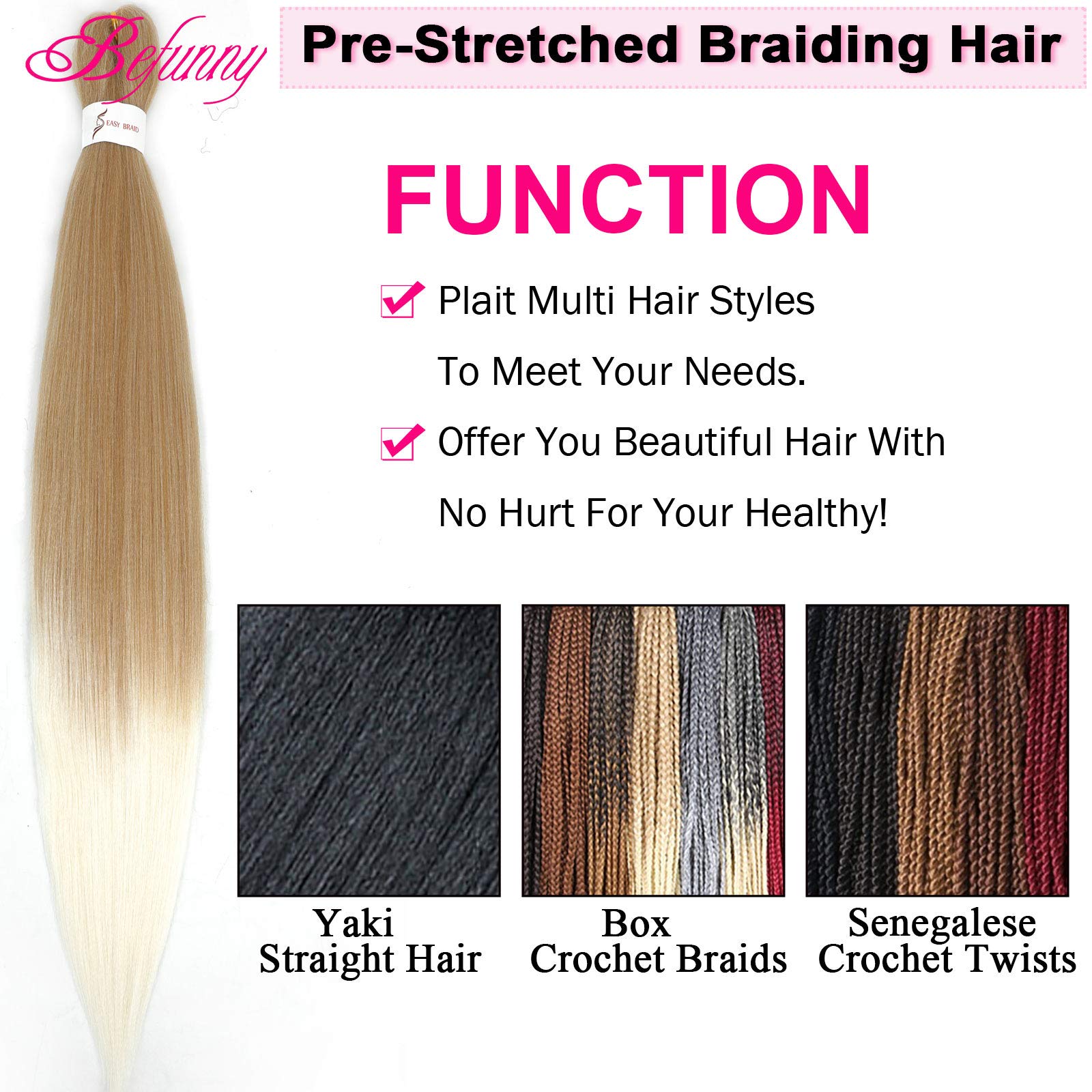 Buy Pre stretched Braiding Hair Ombre Prestretched Braiding Hair