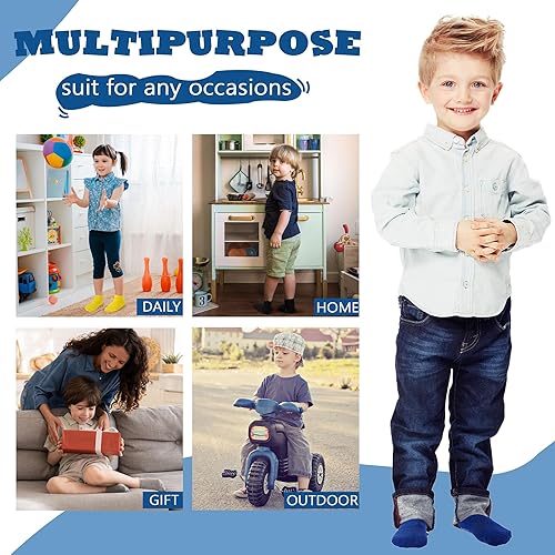 Miniatura 6 de Tphon Calcetines antideslizantes para niños pequeños, 12 pares de calcetines de agarre para niños y niñas, calcetines de tobillo con agarre para