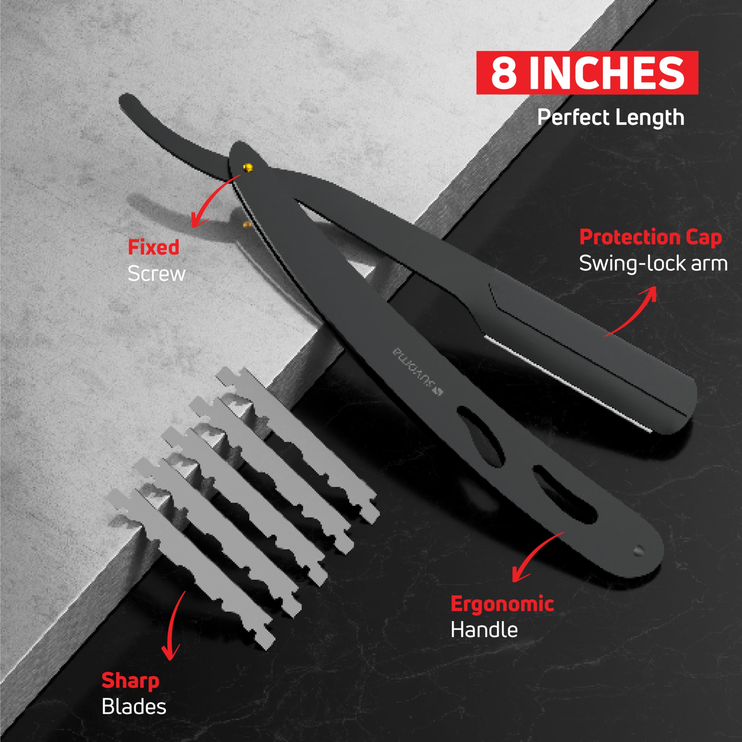 Suvorna Set di forbici per barba e baffi di alta qualità con forbici da barba da uomo, forbici per la toelettatura maschili, forbici per peli del viso, forbici per naso, forbici per sopracciglia,