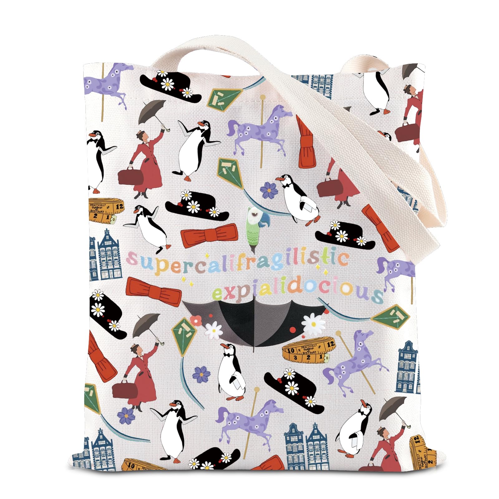 Mary Poppins Tote Bag – 33 X 22 Cm, Aus Polyester, Mit Mary Poppins Zitat, Wasserabweisend & Strapazierfähig