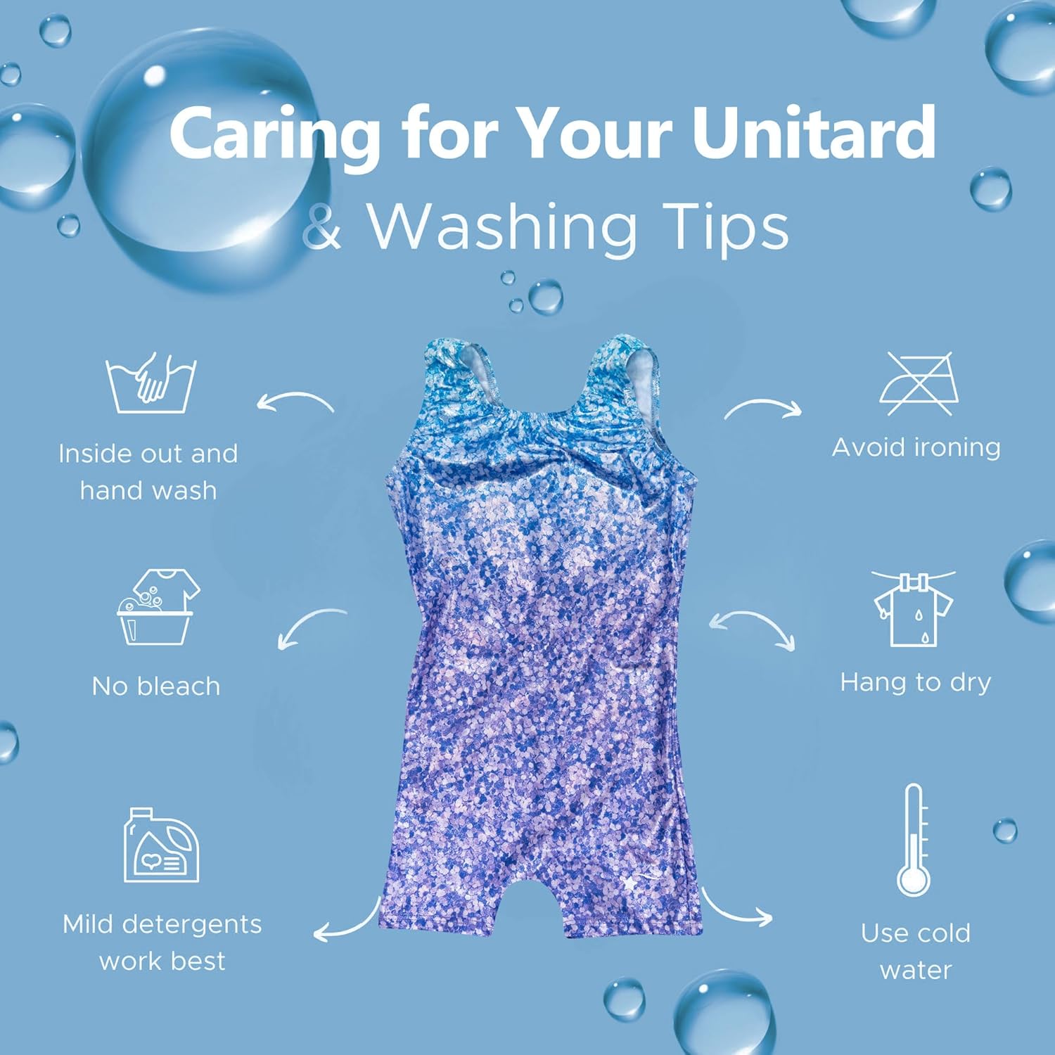 Destira Glitter and Glitz Lavender Gymnastic Unitard, Sparkle Hologram Biketard in Blues & Lavender, Scrunchie Included Child L (10) - Image 4