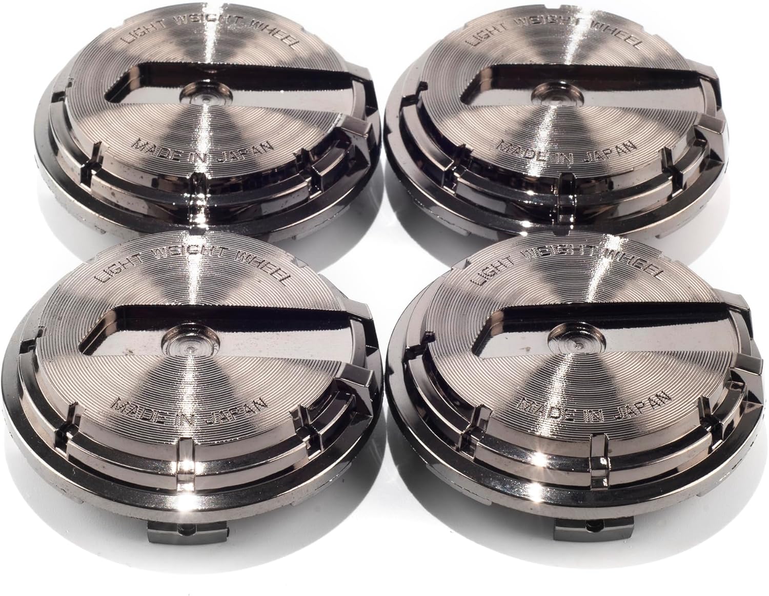 RTrhinoTuning 4 PCS 65mm Wheel Center Caps Compatible with 57CR and 57DR Gram Lights Wheel Rim, OD: 2.56"(65 mm) ID: 2.24"(57 mm) Black Chrome Excluding Badges