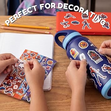Spiderman Sticker Sheet Set for Kids, School, Notebook Decoration, Laptop, Luggage