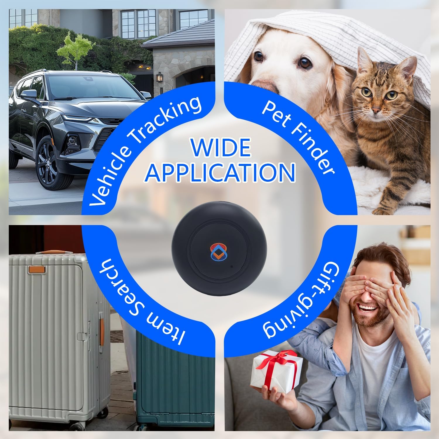 GPS Tracker for Vehicles, Cars, Motorcycles & Fleet - Real-Time Portable Magnetic Tracking Device, No Monthly Fee No Subscription, Global Coverage Location Tracker for Car Kids, Elderly, Pets & Assets