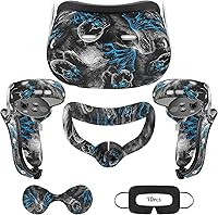 Vista 15 de VR Accessories for Oculus Quest 2, Silicone Face Cover/Controller Grip Cover/VR Shell Cover/Lens Cover/10PCS Disposable Eye Cover are Included in VR