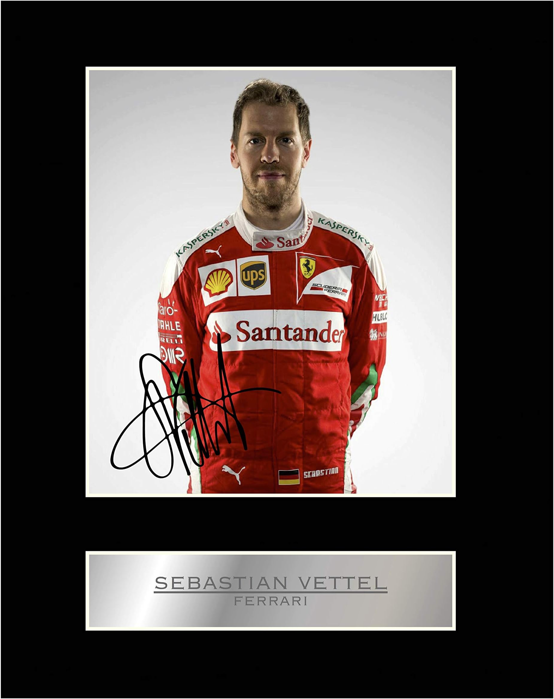 Sebastian Vettel Signed Mounted Photo Display Ferrari Formula 1 F1#01 Autographed Gift Picture Print