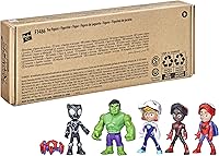 Vista 2 de Marvel Hasbro - Paquete de figuras de acción de Spidey y sus increíbles amigos, revelación de héroe, con función de máscara abatible, a escala de 4