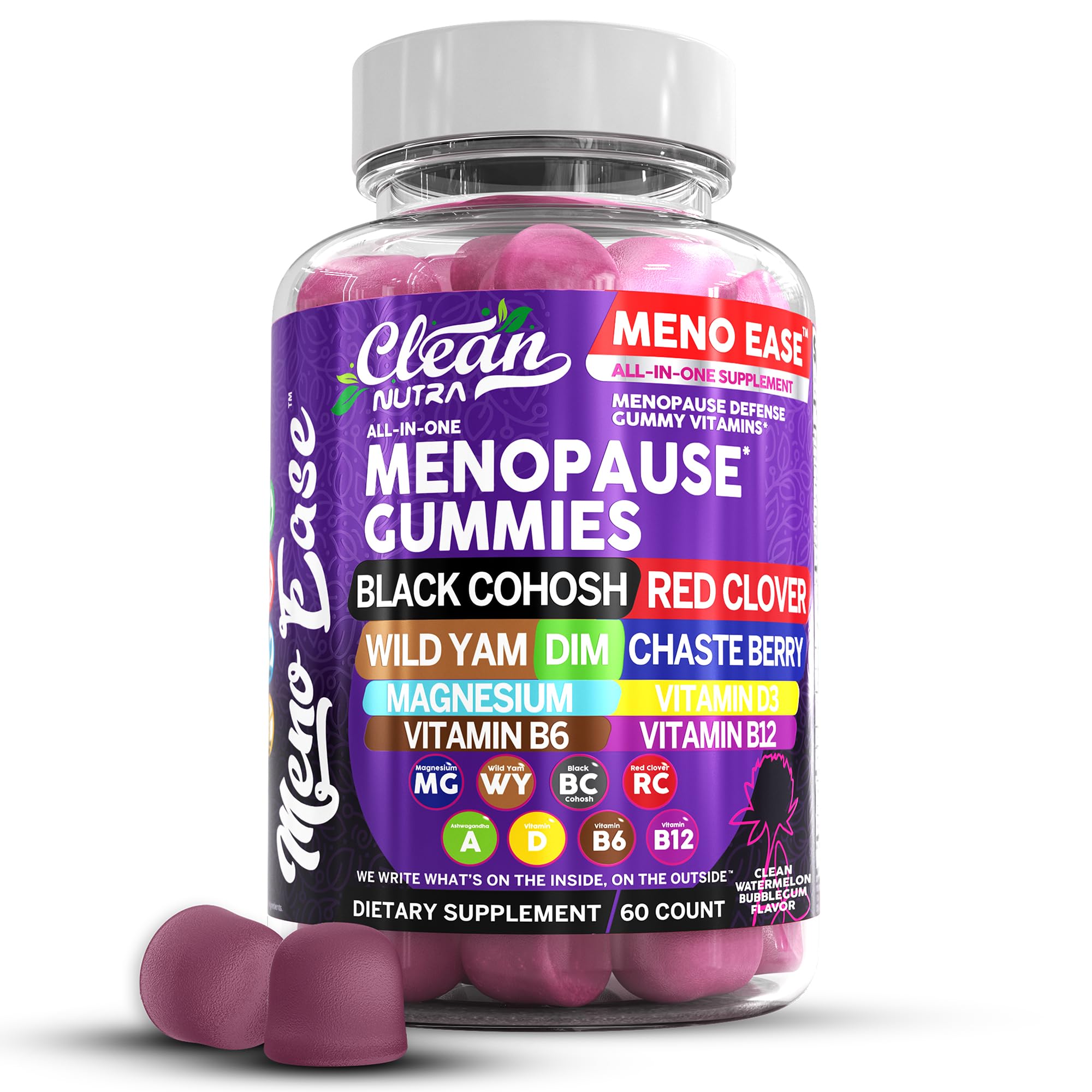 Menopause Supplement for Women Gummies with Black Cohosh, Wild Yam, DIM, Magnesium