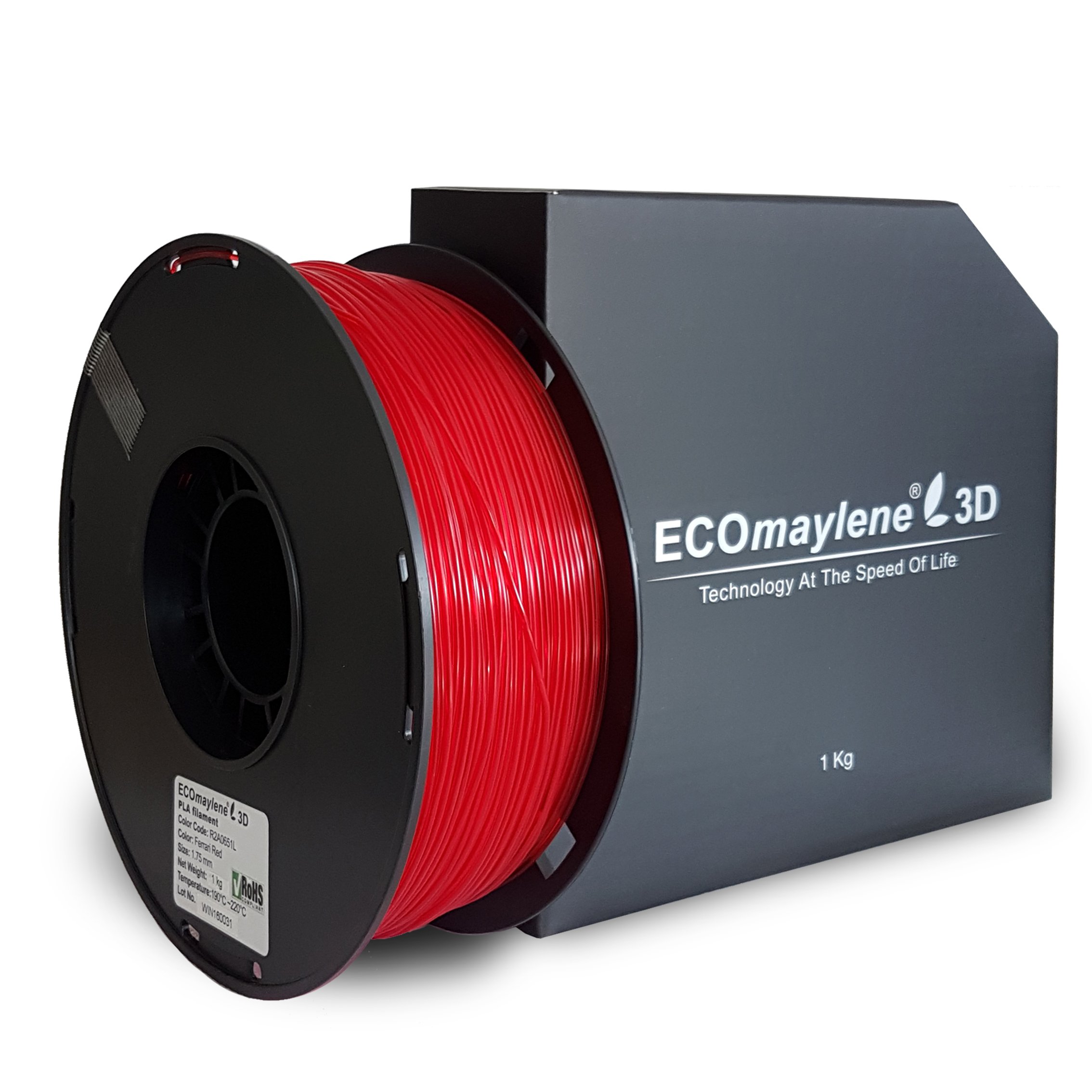 PLA Filament 1Kg Spool Translucent Red Ferrari 1.75mm Dimensional Accuracy +/- 0.05 mm | Consistent 3D Printing, Great Density & Layer Bonding, No Warping, No Cracking, Odorless, Easy Use
