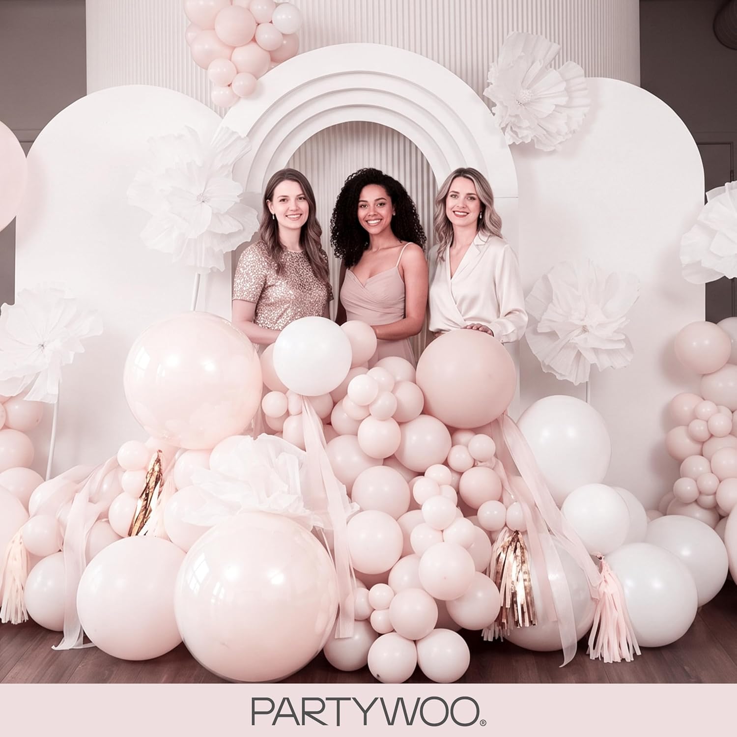  Beige Balloons 155pcs Different Sizes of 18 12 10 5 Inch Boho Cream Ivory Neutral Balloon Arch Kit Garland for Wedding Graduation Engagement Baby Shower Birthday Party Decorations White-F60 thumbnail