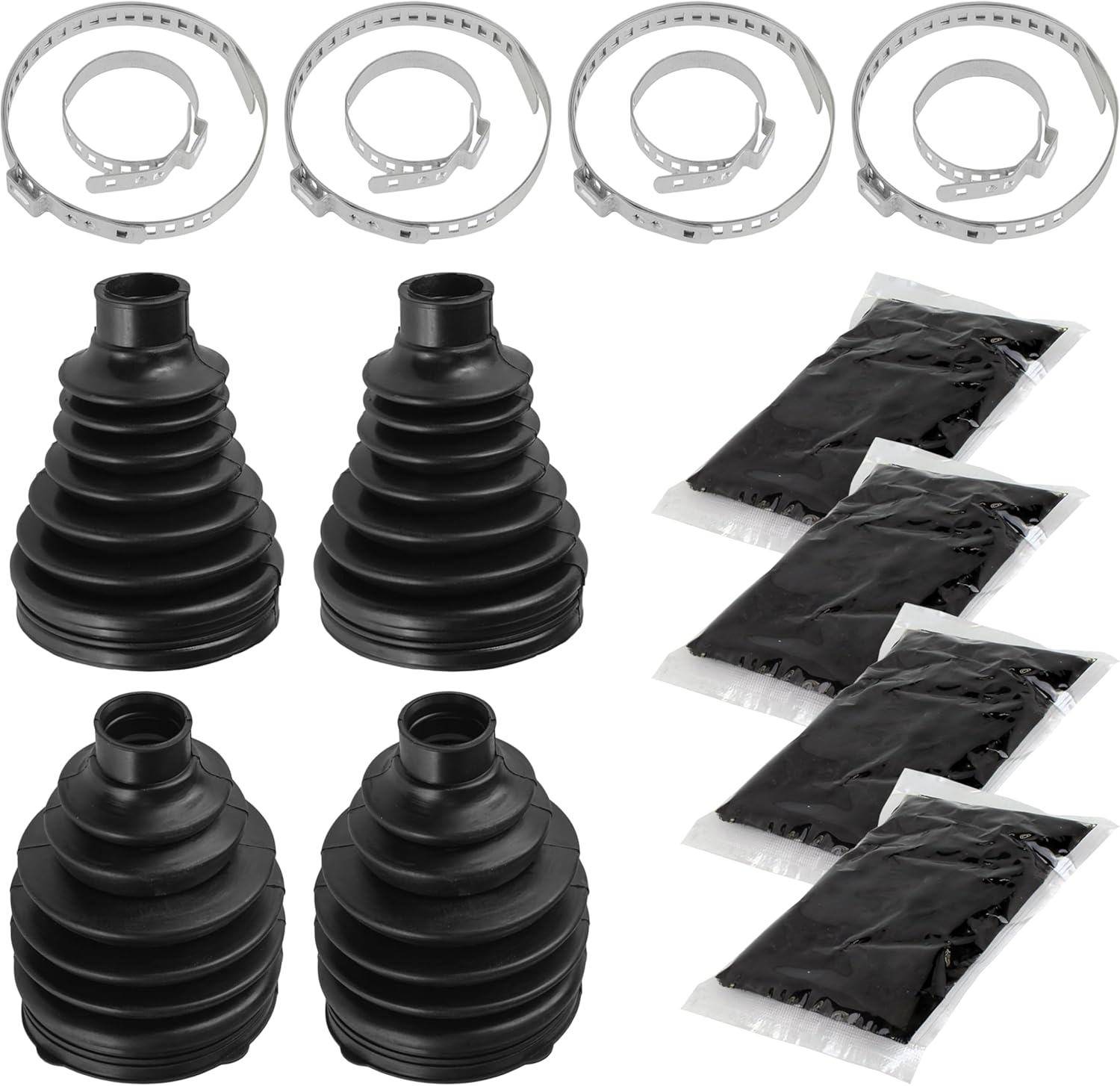 Caltric 2 Rear Axle Inner Outer CV Boot Kit Compatible with Polaris RZR 800 EFI 2008 2009 2010