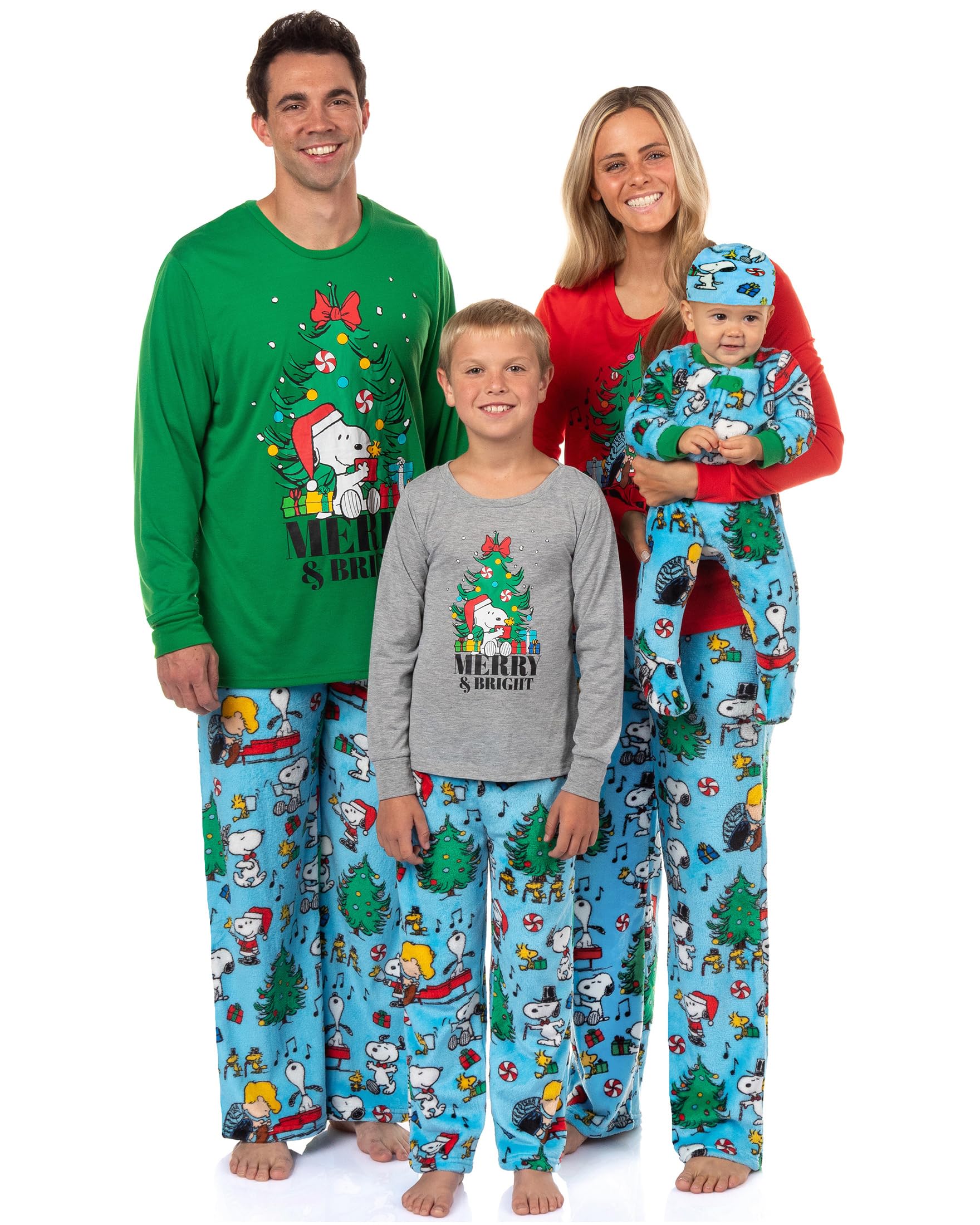 MJC Peanuts Snoopy Pajamas Christmas Holiday Family Matching Sleepwear Set