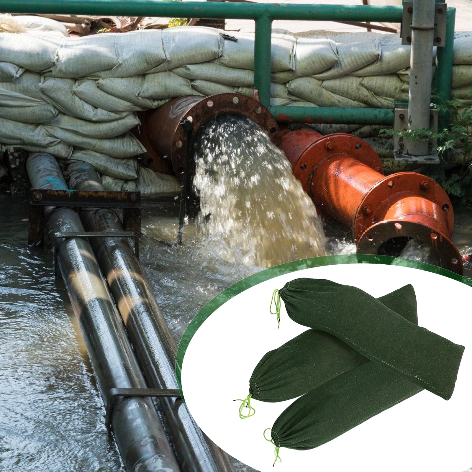 Bolsas De Arena Para Inundaciones, 3 Piezas Sacos De Arena Para Inundaciones, Bolsas De Arena Espesas, Bolsas De Arena Para Control Antiinundaciones para Barrera Contra Inundaciones(20 * 150cm)