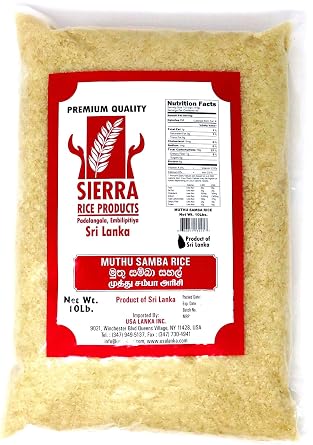 Sierra Muthu Samba Rice 10LB, Product of Sri Lanka