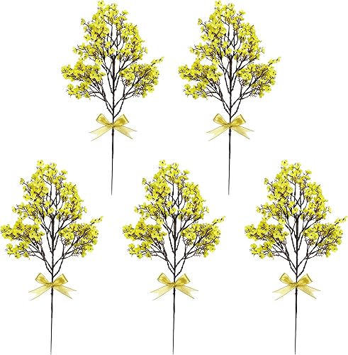 Miniatura 37 de 10 piezas de flores artificiales de aliento de bebé, flores artificiales de tacto real a granel, flores de seda para decoración del hogar, arreglo