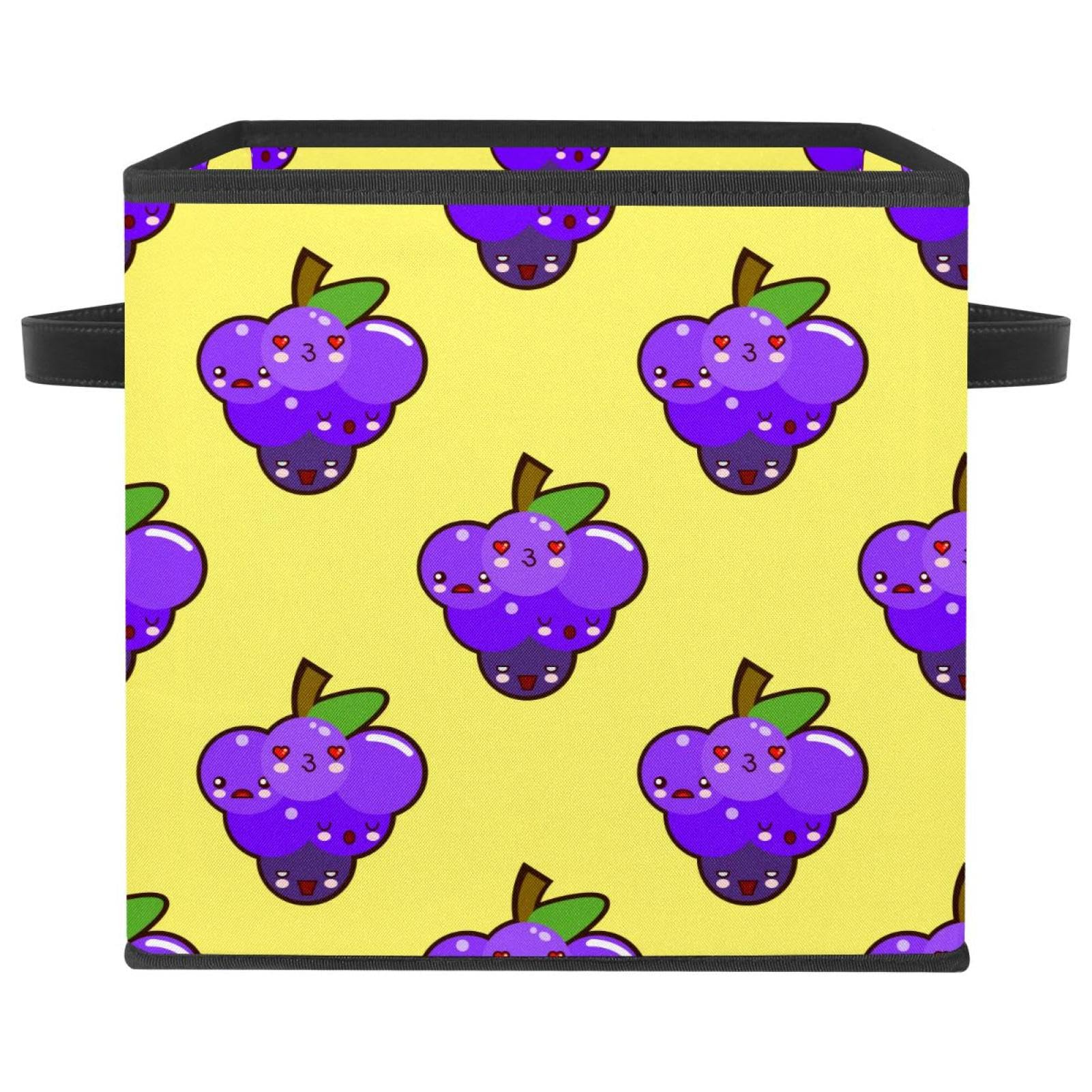 Boîte de rangement pliable motif raisin tissu haut de gamme pour dressing et chambre à coucher