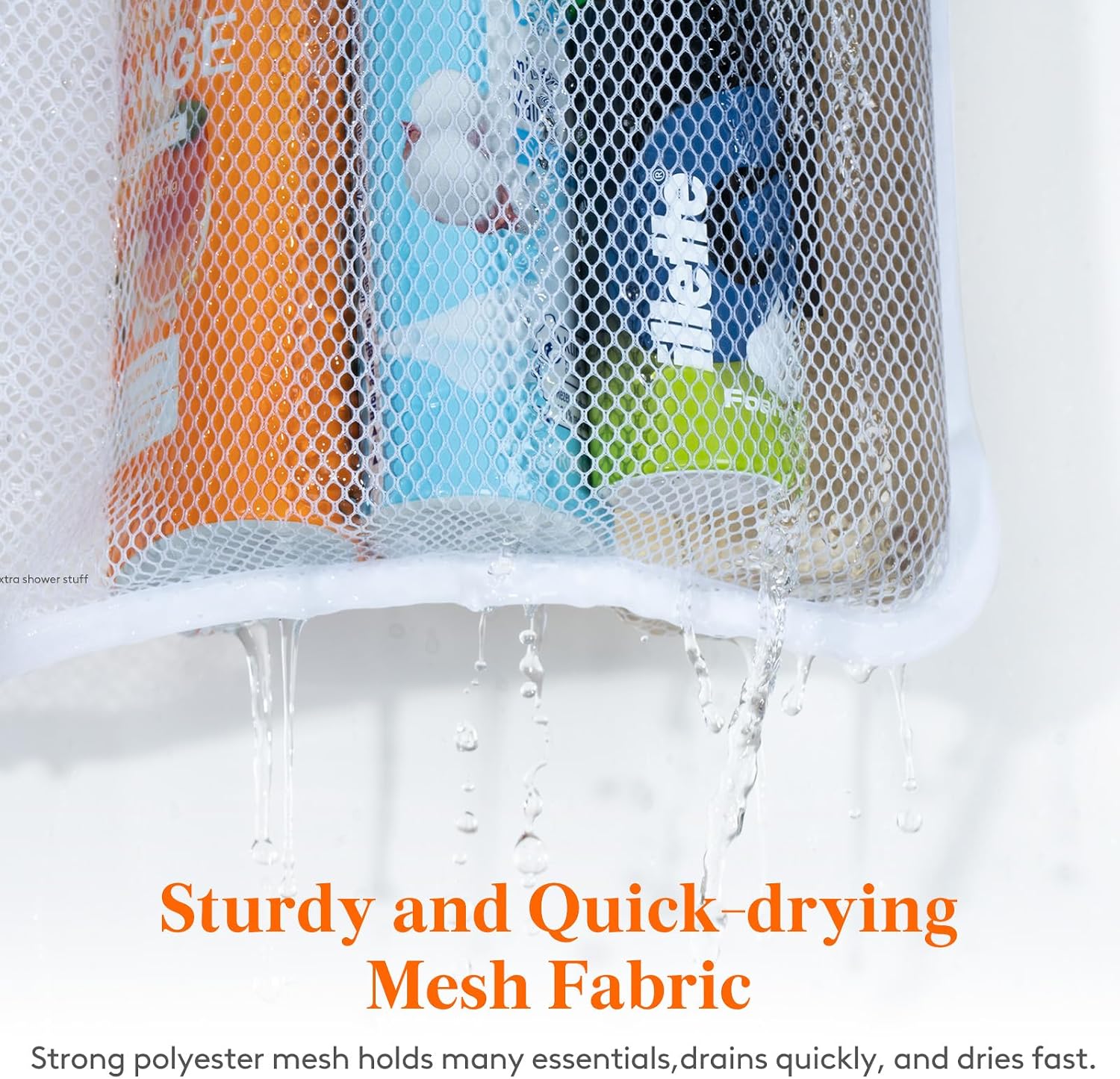 Lifewit Mesh Shower Caddy, 11 Pockets Hanging Shower Organizer with Quick Drying Mesh, Portable Space Saving Bathroom Organizer to Hold Soap, Shampoo and Cruise Ship Essentials, White, 2 Pack