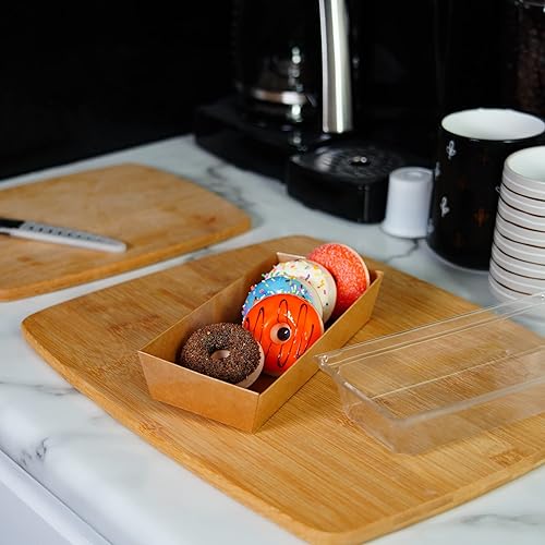 Miniatura 5 de Lot45 Caja de papel sándwich para manualidades con tapa, paquete de 30 cajas de sushi to go de 7.5 pulgadas de largo, recipientes desechables para