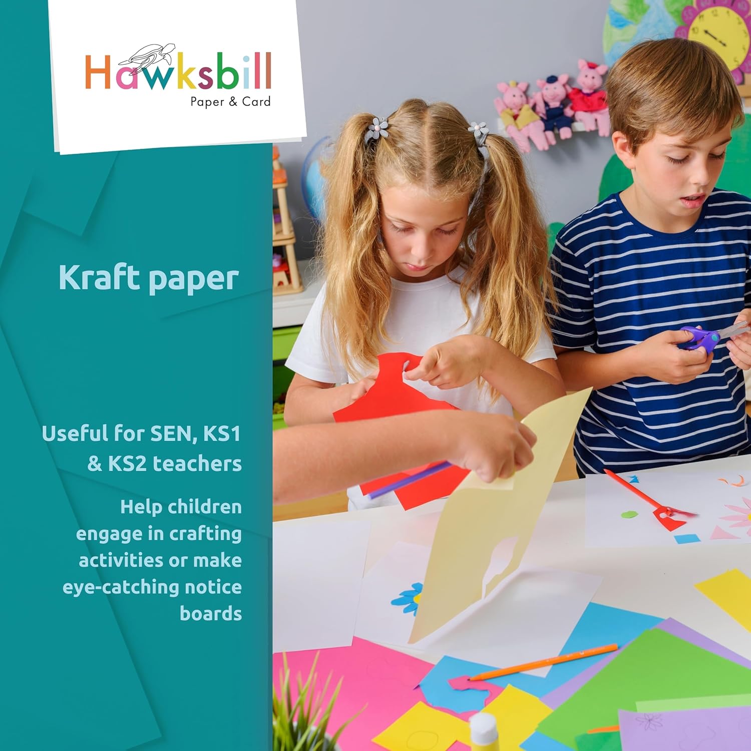 Hawksbill Brown Kraft Paper A4,100 Sheets 100 GSM Brown Kraft Paper for Crafts Origami Art