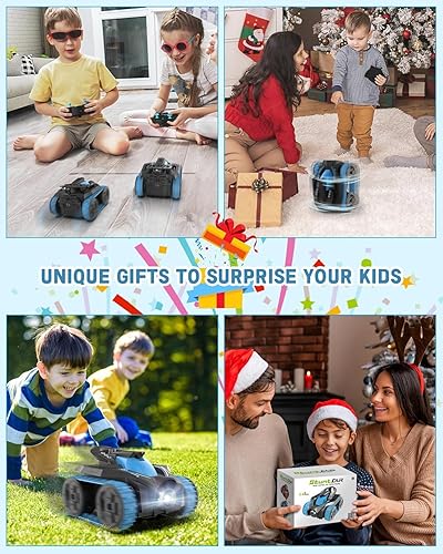 Miniatura 5 de Eulogia Coche de control remoto, auto a control remoto de acrobacias de 360 con rotación vertical y lateral, camión todo terreno 4WD incluye dos