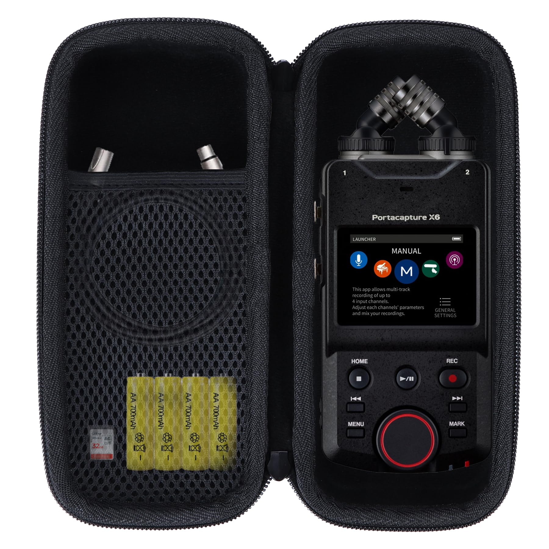 Lebakort Hard Carry Case Compatibie with Portacapture X6 Portable Track High-Resolution Recorder, Black, für Tascam X6