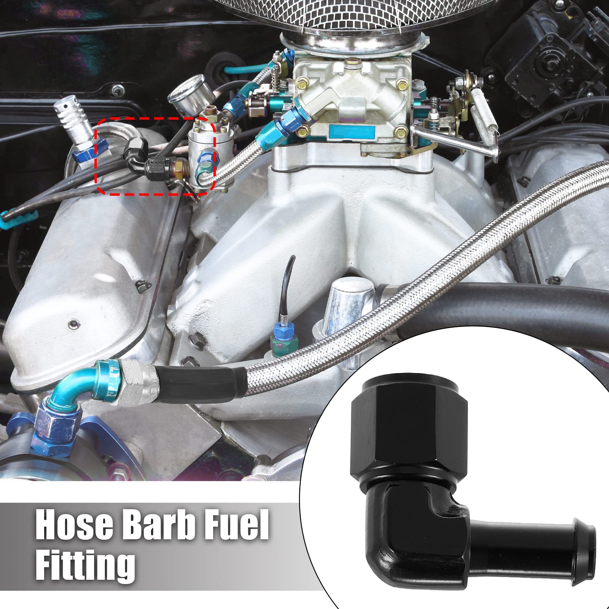 Amazon | uxcell 車の燃料ホースフィッティングアダプター 90° メス