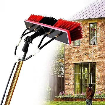 Window Cleaning Telescopic Pole, Telescopic Window Cleaning Brush, Window Washing Kit with Extension Pole, Extendable Solar Panel Cleaning Brush Water Fed Pole Size 12FT/3.6m