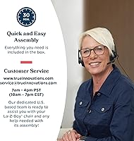 Vista 15 de LaZBoy Sutherland CHR10048A - Silla giratoria ergonómica de piel sintética para computadora y escritorio, color negro