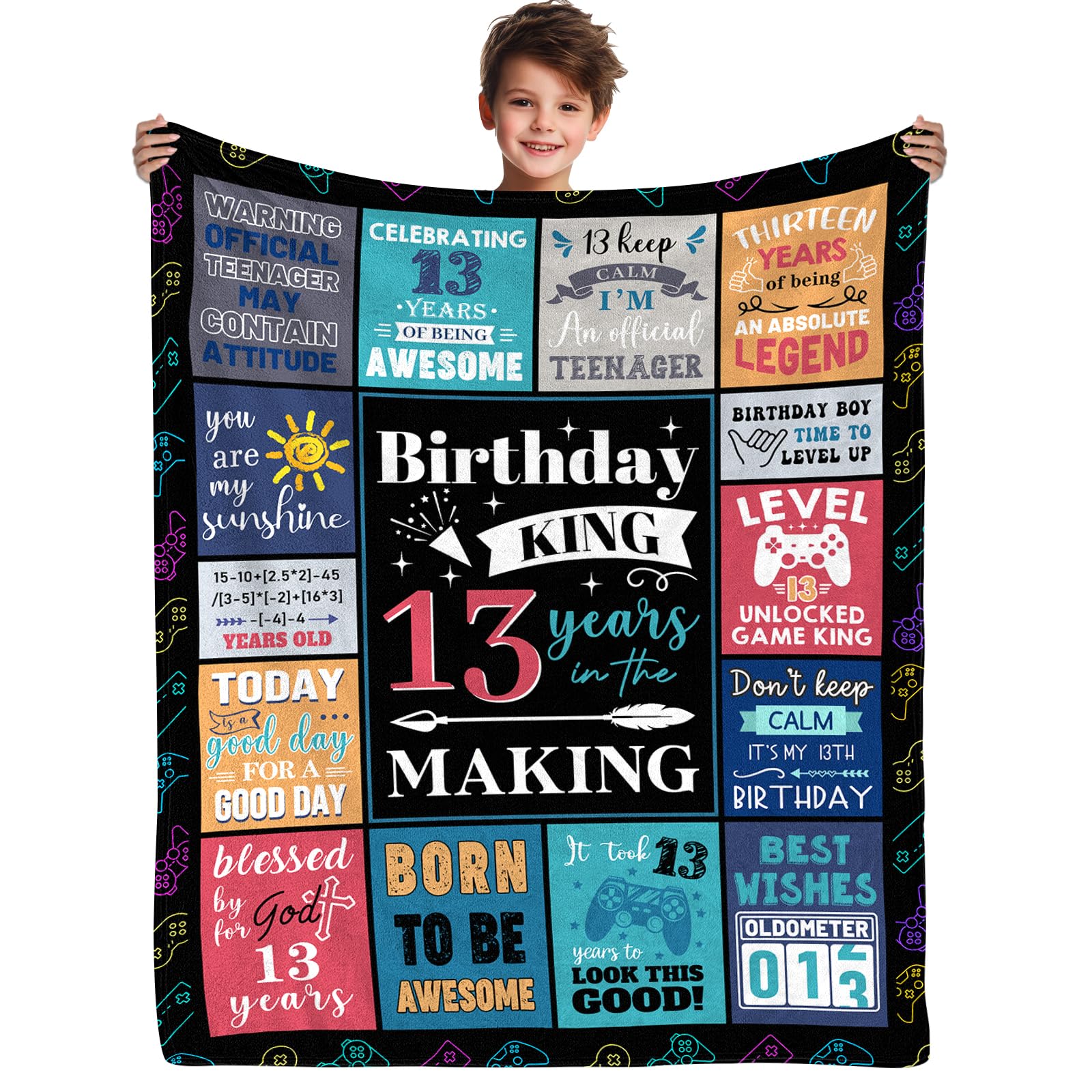 Yasrlvun Boys 13Th 13Th Birthday Gifts For 13Th Birthday Blanket 50” X 60" 13Th Birthday Gifts Son Grandson Nephew 13 Year Birthday Gift