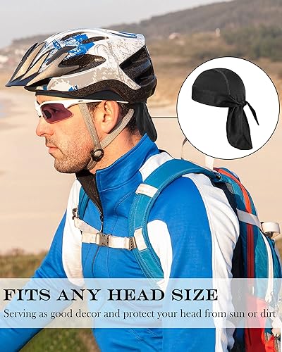 Miniatura 4 de Foaincore Paquete de 8 gorras de calavera Do Rag para hombre que absorben el sudor con forro de casco de enfriamiento para ciclismo motocicleta