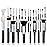 Jessup 25pcs Professional Makeup Brush Set Foundation Powder Concealer Eyeshadow Blending Blush Highlighter Natural-Synthetic Hair Brushes (Black/Silver)