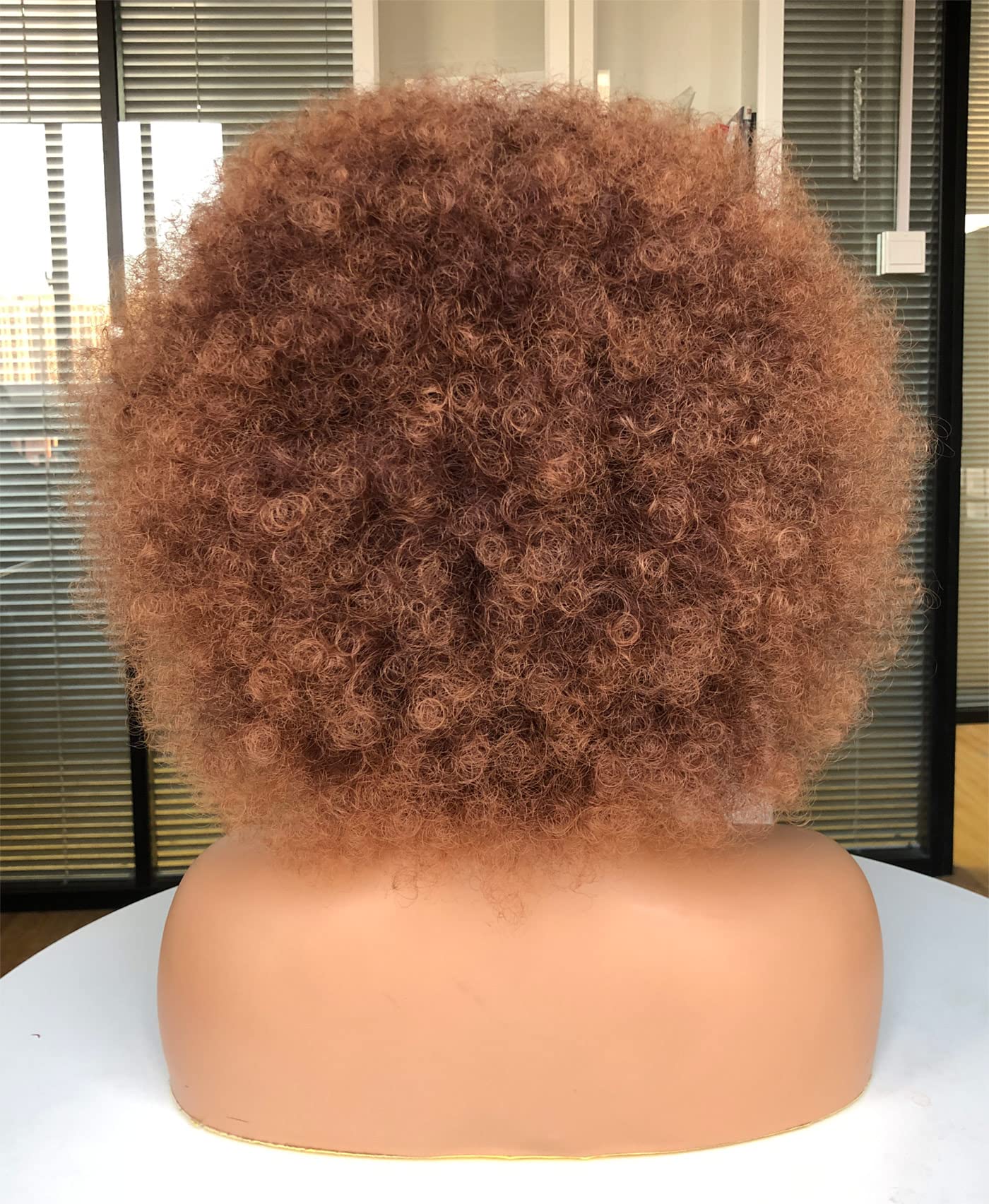CoCrowns Afro Wigs for Black Women Short Curly Afro Wig Natural Looking Synthetic Full Wigs for Party Cosplay (Brown) - Image 4