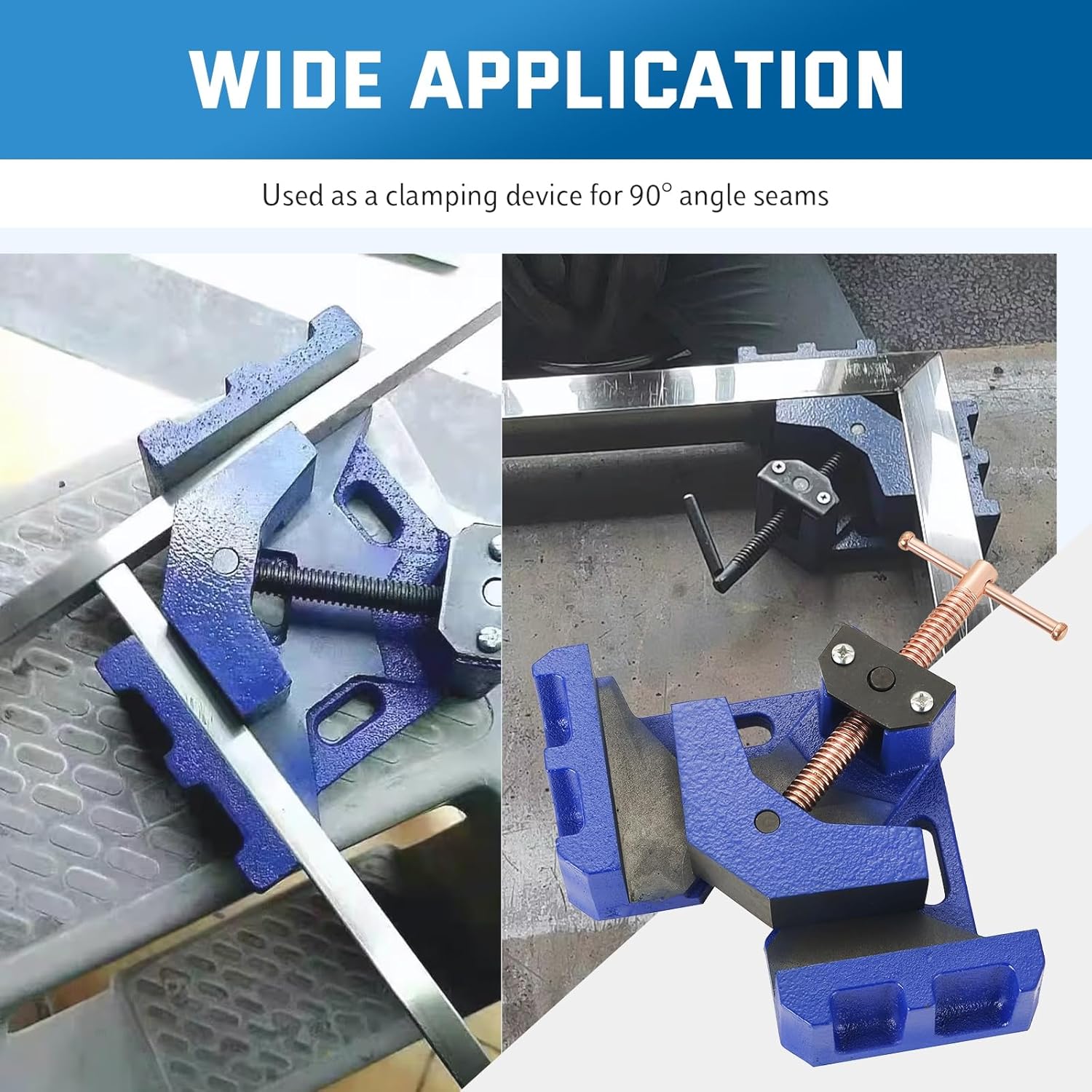 DASBET 2Pack Cast Iron Welders Angle Clamp - Heavy Duty Two Axis Welding Clamp Right Angle 90 Degrees Self Centering Jig and Fixture Clamp for Woodworking Corner Miter