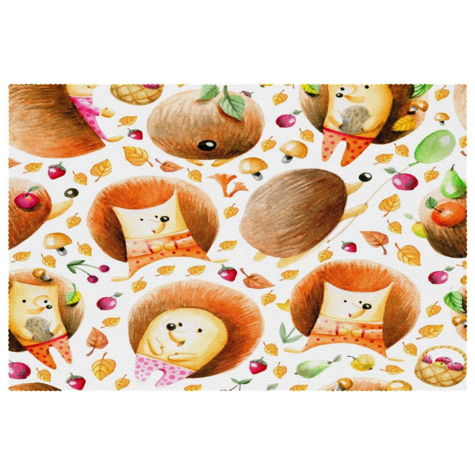 Sets de table aquarelle hérissons pour des repas de famille propres et joyeux