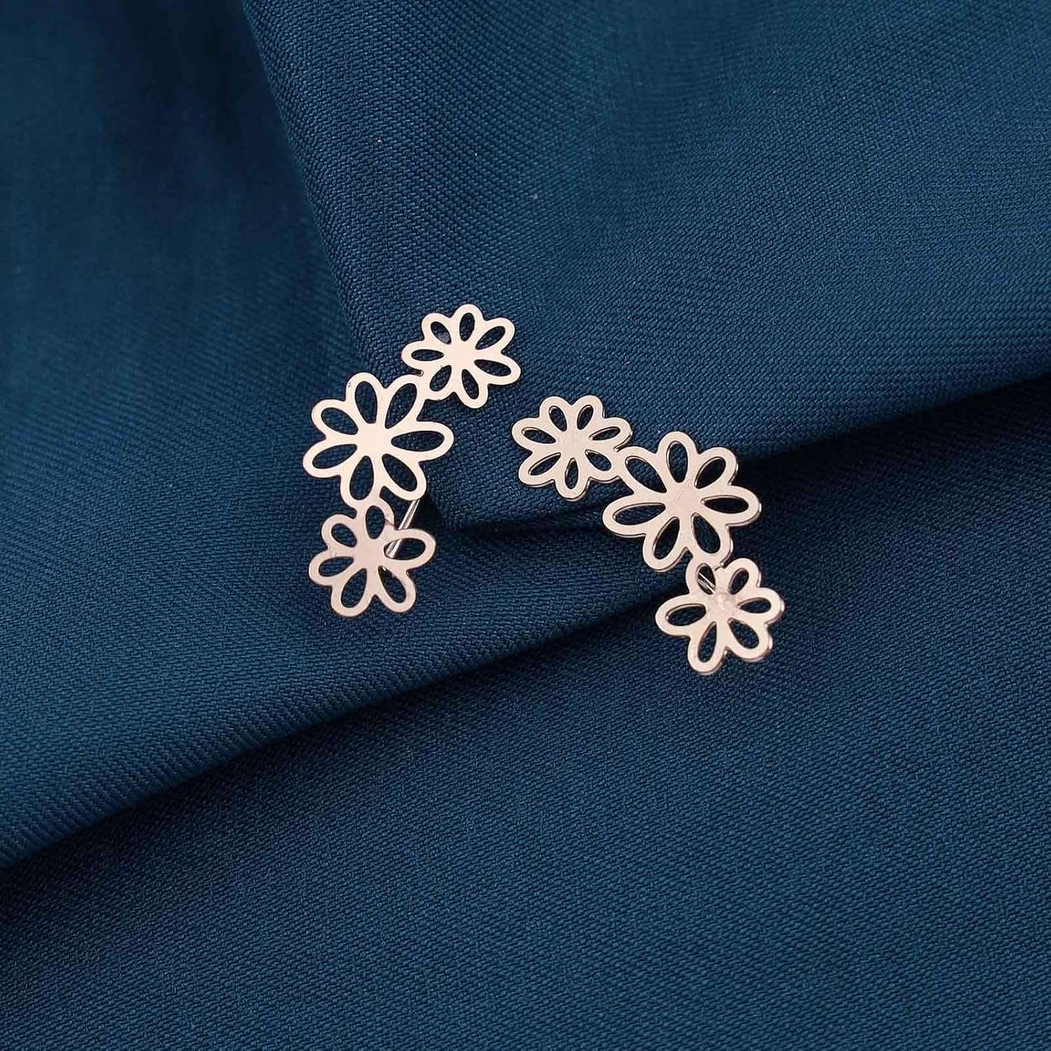 Boho Hollow Flower Climber Earrings - Vintage Gold Ear Climbing Earrings
