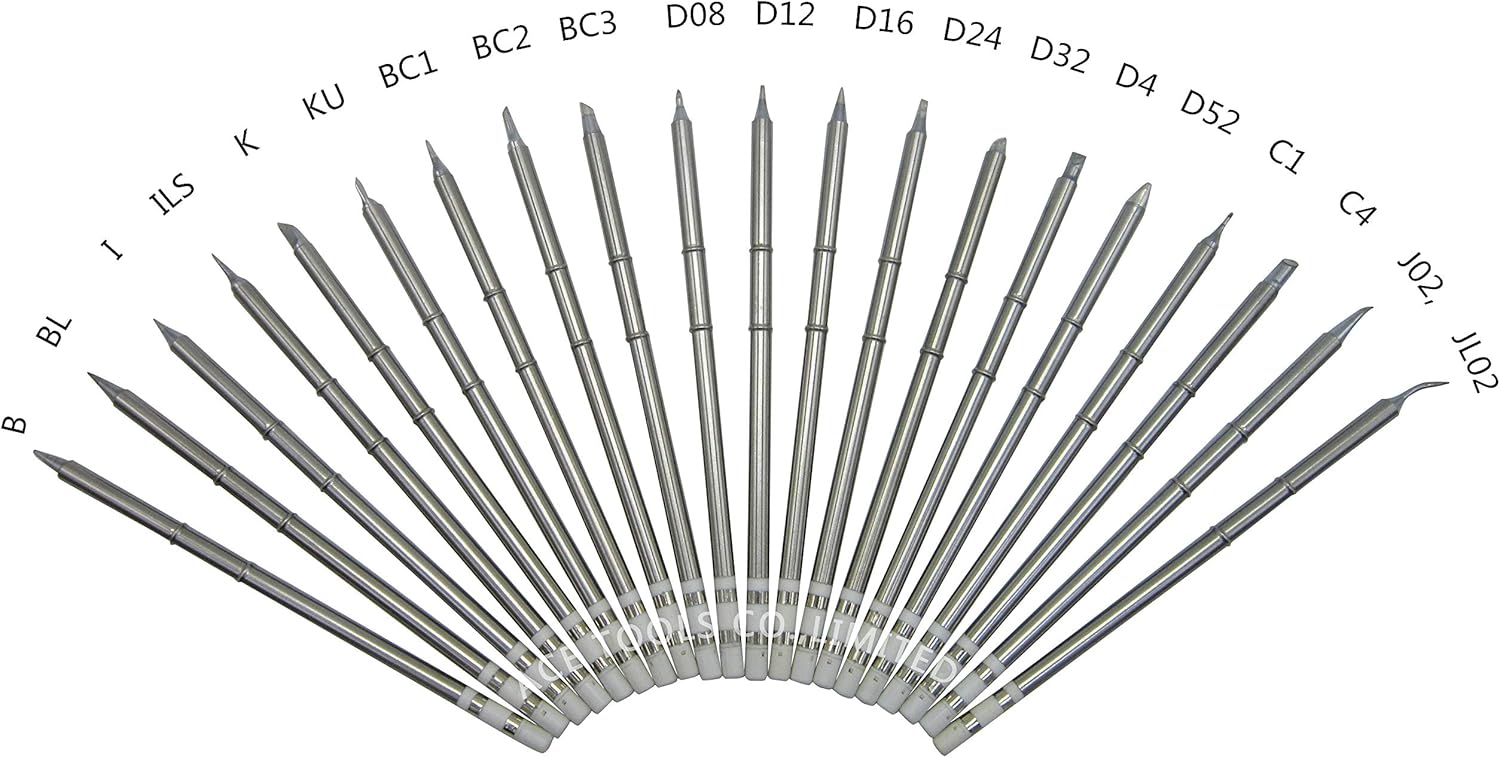 (20 Pieces) Replacement Soldering Tips for FX-951 FX-950 FX-952 FX-9501 FM-2028 FM2027 Solder Iron Tip