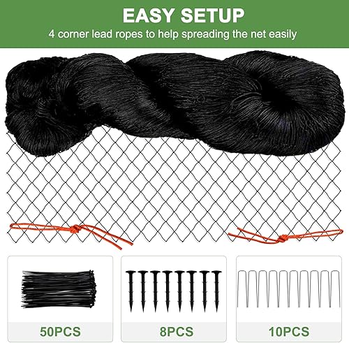 Miniatura 4 de Red para pájaros, red de jardín con red de malla de 34 pulgadas, red de aves de corral de 50 x 100 pies para gallinero, red de nailon resistente