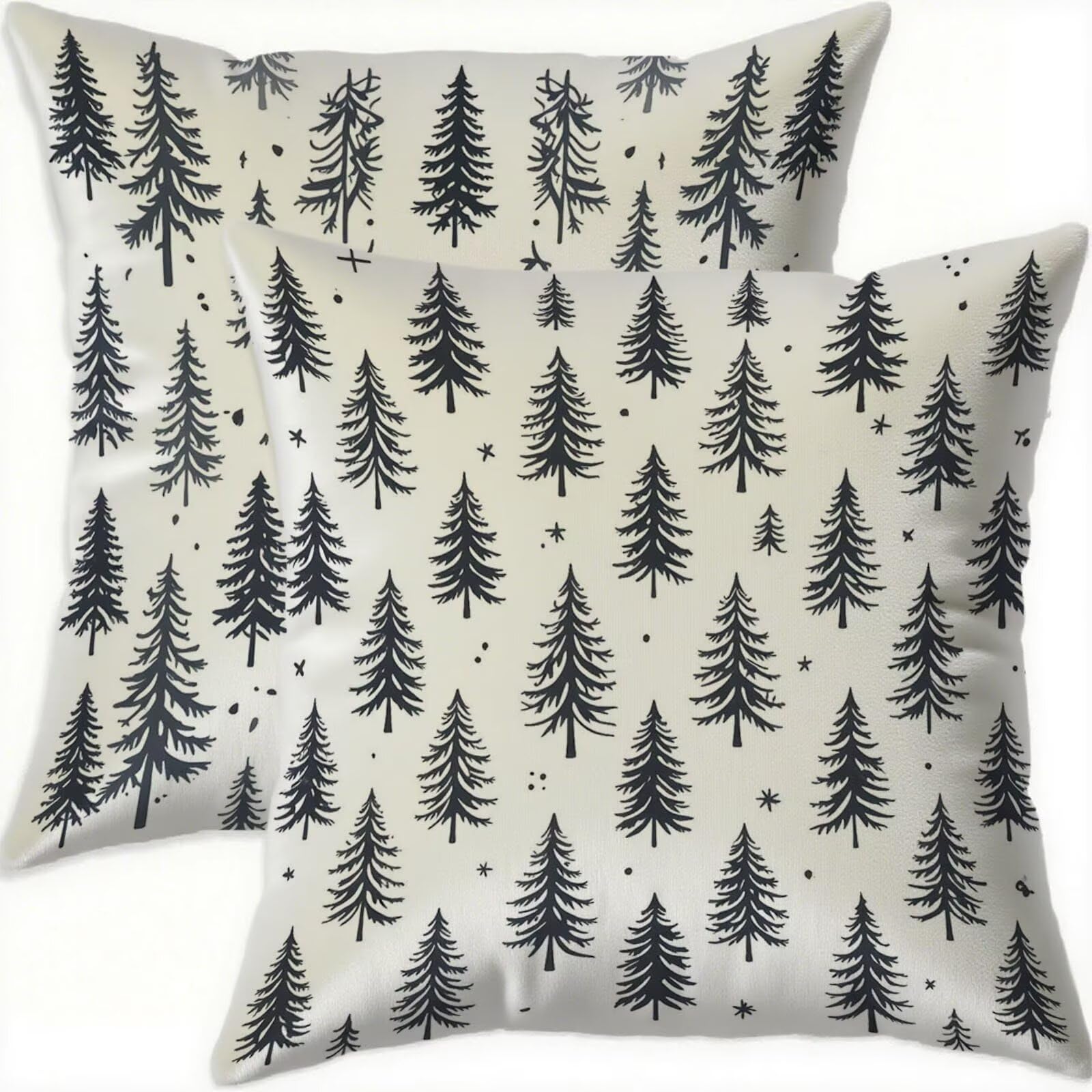 Housse de coussin Noël 65x65 en velours noir pour décor de salon