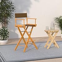 Vista 2 de Casual Home 230-05/021-45 -Silla de director de 30 in, marco de roble, lona marrón, altura de barra