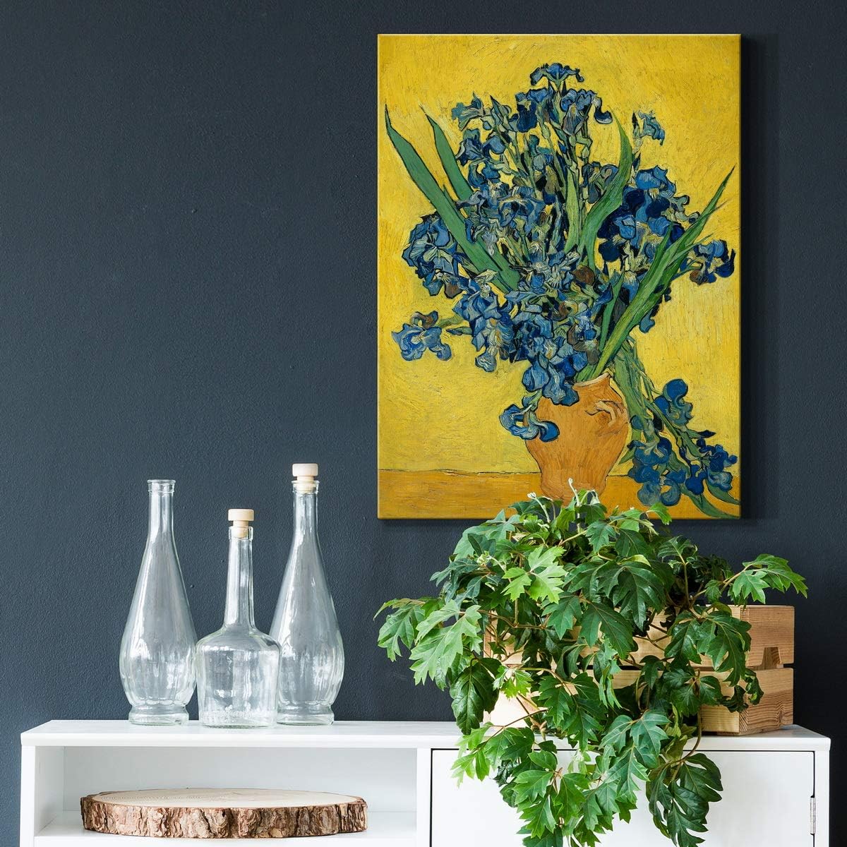 Renditions Gallery rises in Vase by Vincent Van Gogh printed, Famous Painting Reproduction Print, Premium Gallery Wrapped Canvas Décor, Ready to Hang, 16 in H x 20 in W, Made in America Print