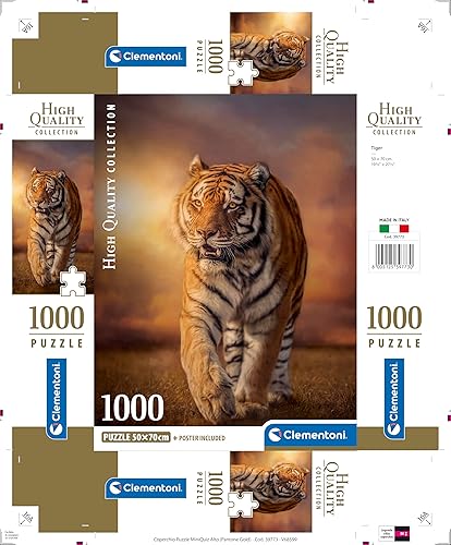 Miniatura 8 de Clementoni Tiger Collection - Rompecabezas de 1000 piezas, entretenimiento para adultos, hecho en Italia, 39773