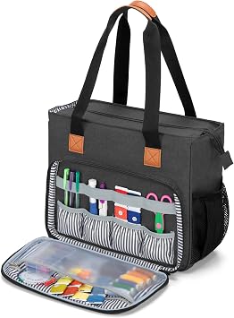 LUXJA Embroidery Project Carrying Bag, Black