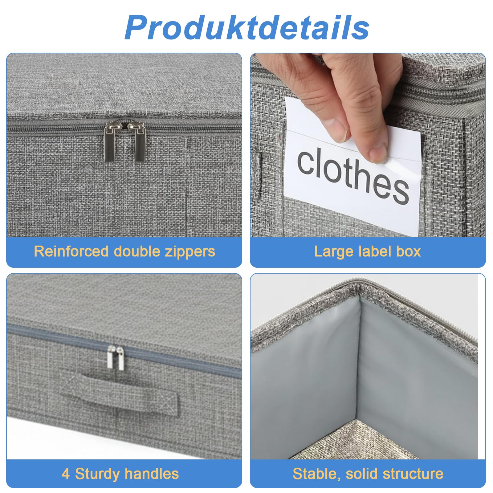 lompyeu 2 stuks opbergdozen voor onder het bed, opvouwbare