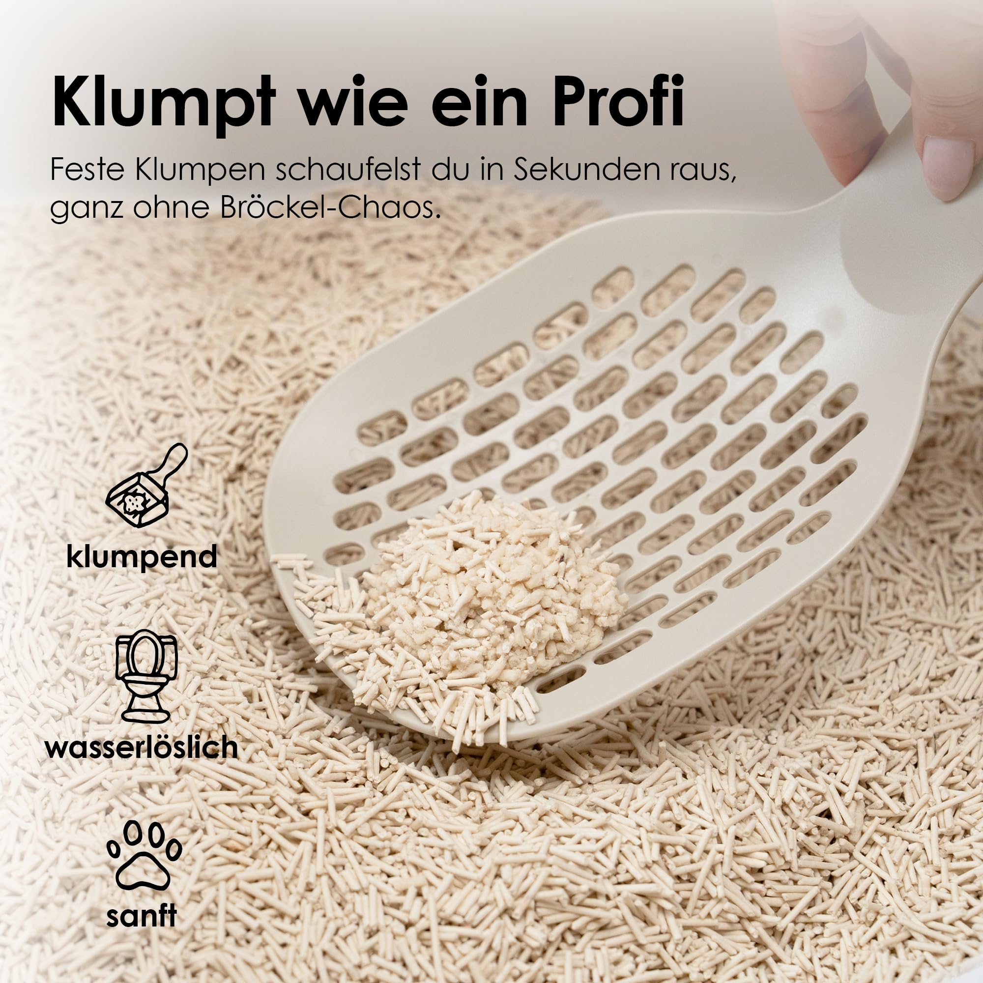 LucyBalu® TOFU Katzenstreu klumpend, staubarm, spülbar – Lavendel | Pflanzliche Streu, biologisch abbaubar, kein Streu im Haus, toilettenspülbar