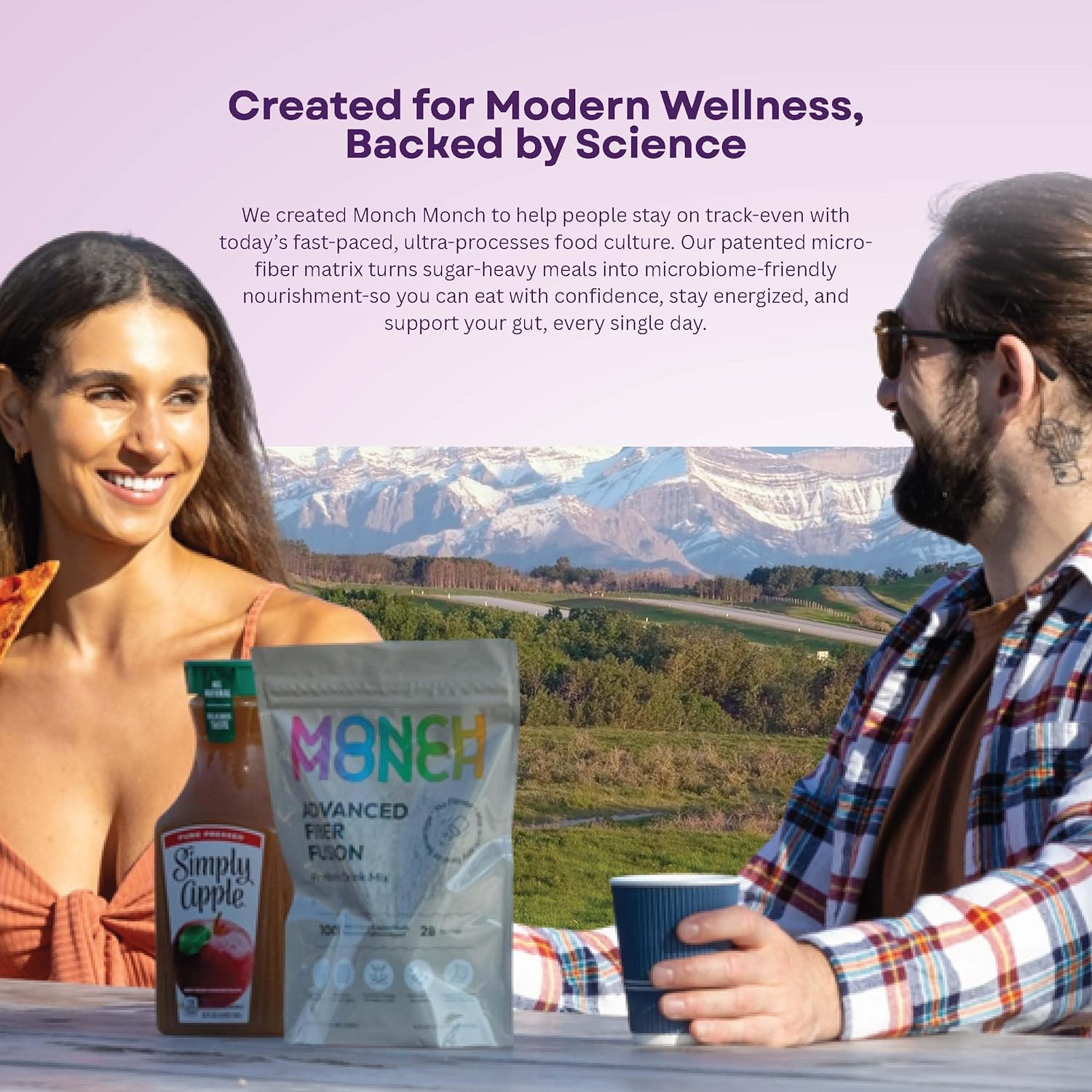 Monch Monch Prebiotic Fiber Powder Unflavored, Calorie Absorbing Soluble Fiber Supplement, Supports Healthy Gut, Digestion, and Blood Sugar, Konjac Gum, Vegan, Sugar-Free, 28 Ct